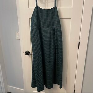 Green Plaid Sleeveless Dress